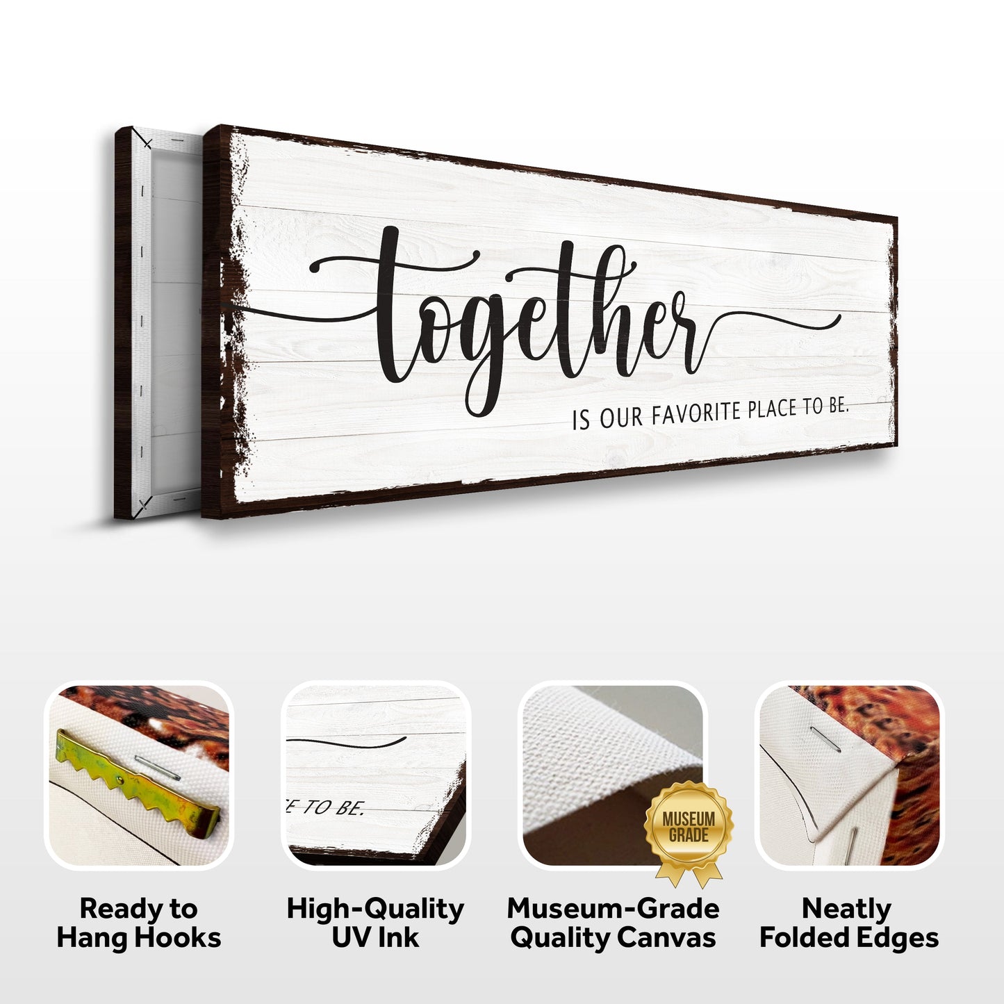 Together Is Our Place To Be Couple Canvas Sign