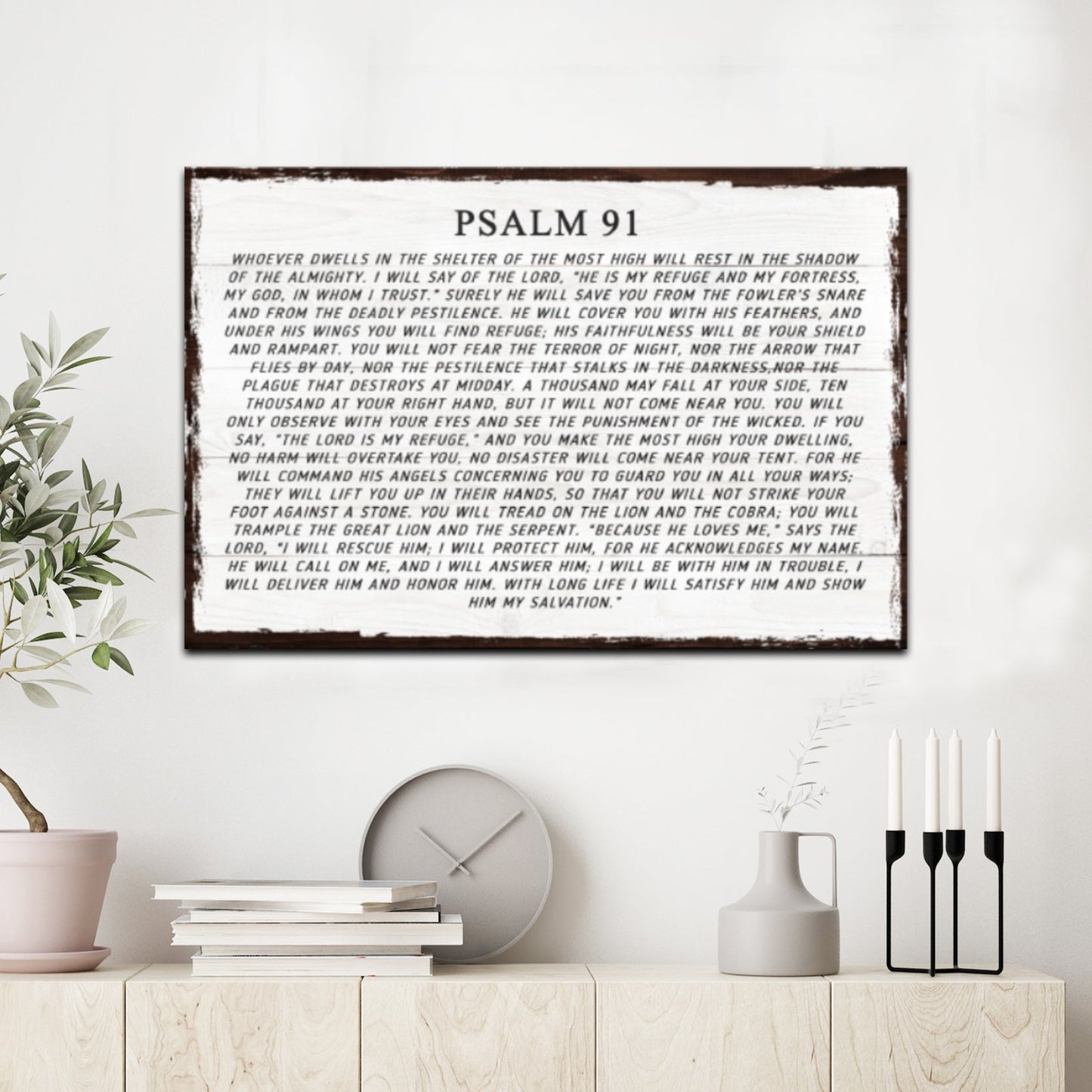 Psalm 91 Whoever Dwells Faith Canvas Sign