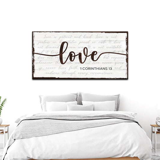 1 Corinthians 13 love scripture rustic faith canvas wall sign