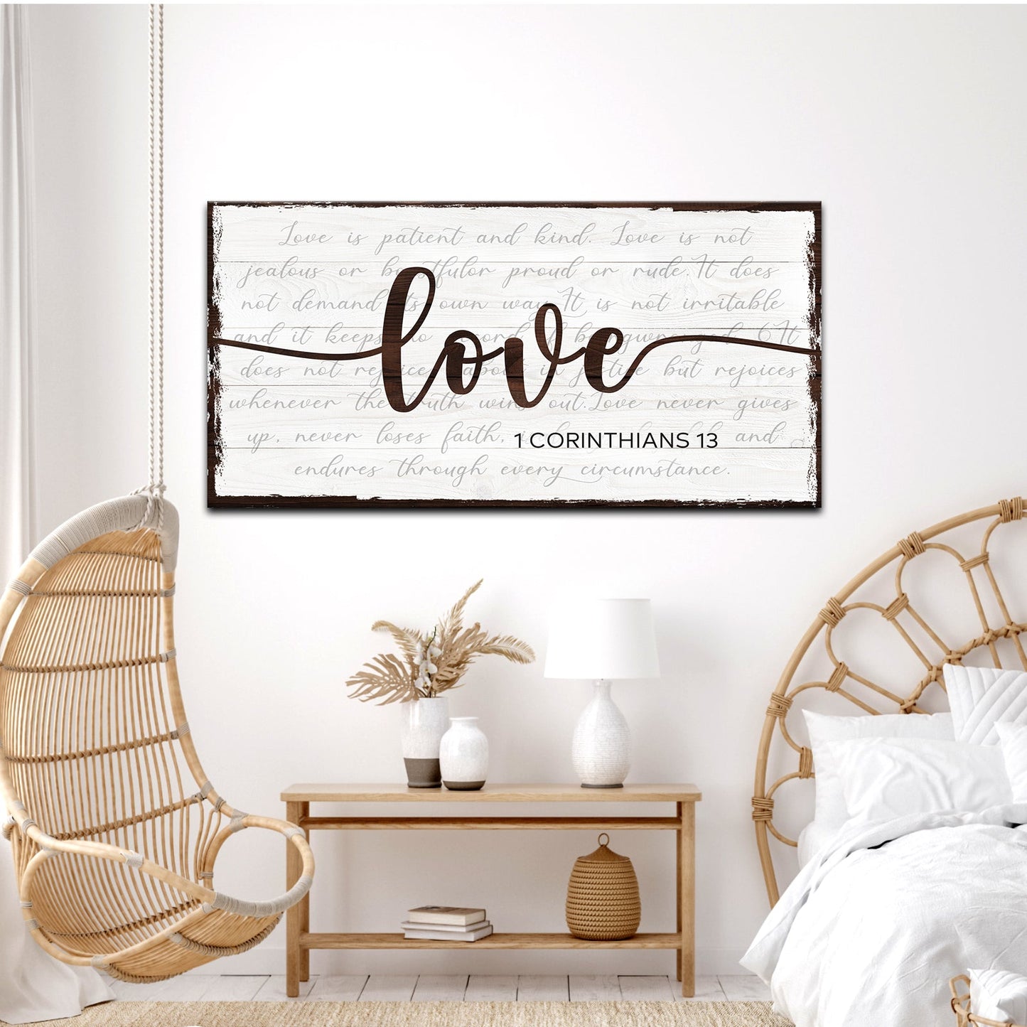 1 Corinthians 13 Love Faith Canvas Sign