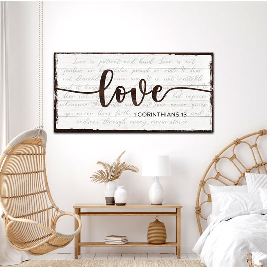 1 Corinthians 13 Love Faith Canvas Sign