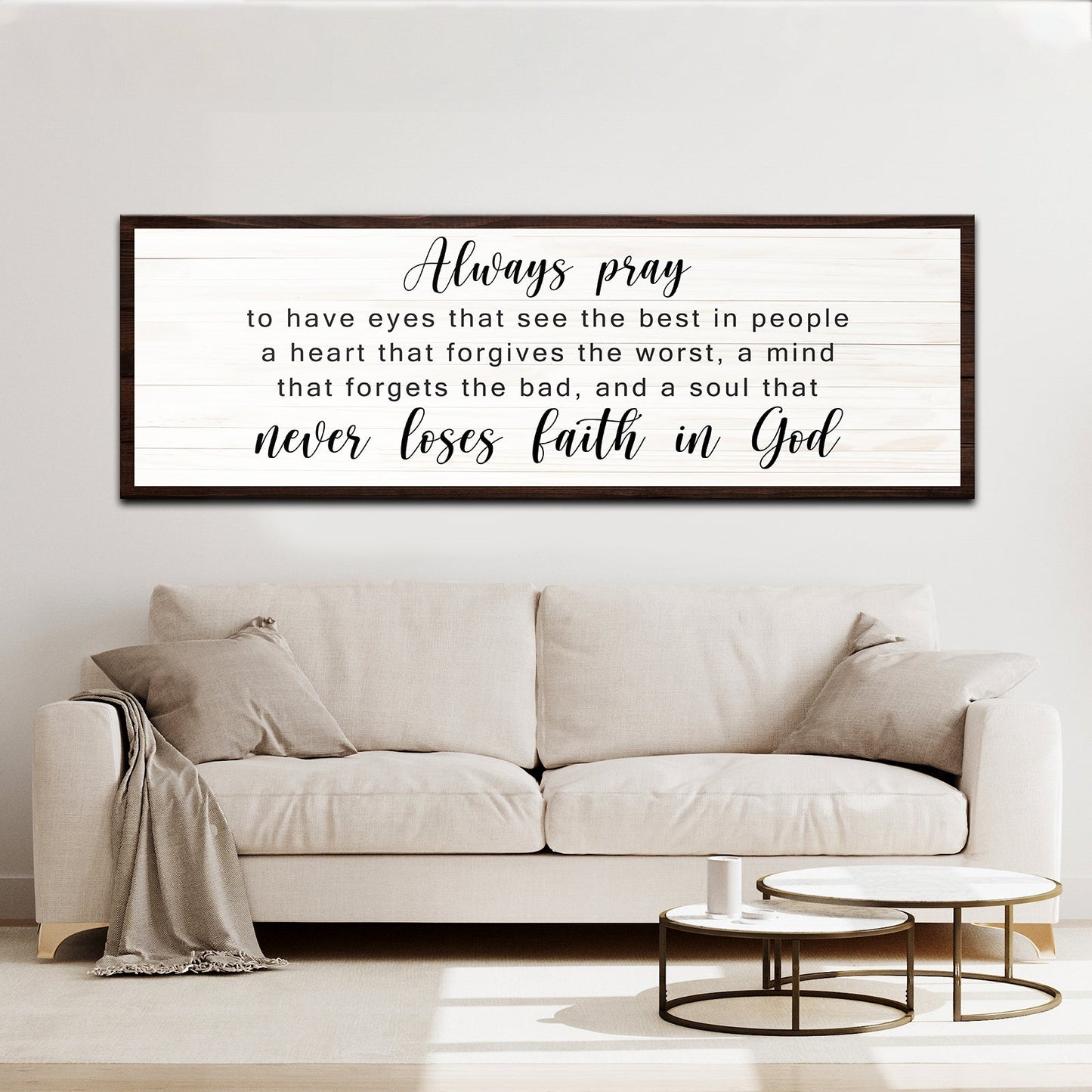 Never Lose Faith In God Canvas Sign