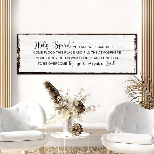 Holy Spirit rustic faith scripture canvas wall sign
