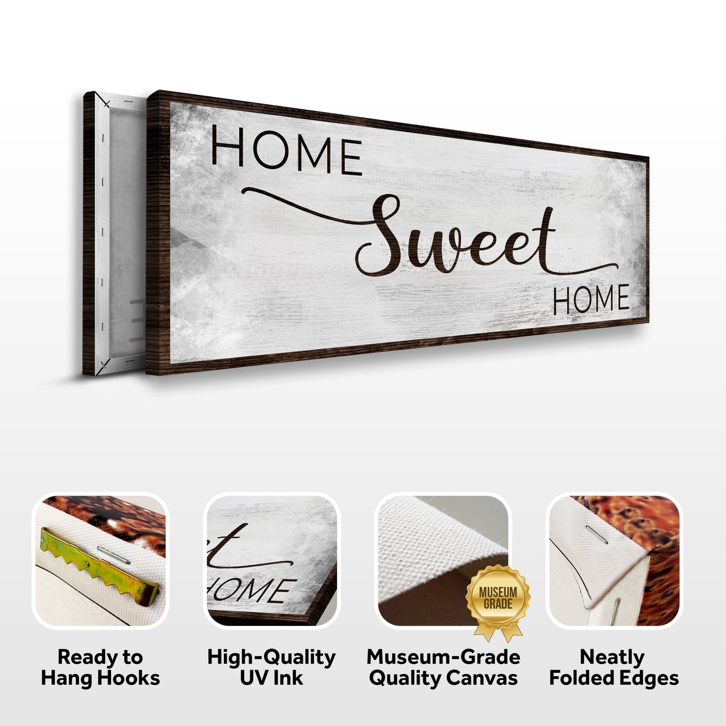 Home Sweet Home Grunge Canvas Wall Art