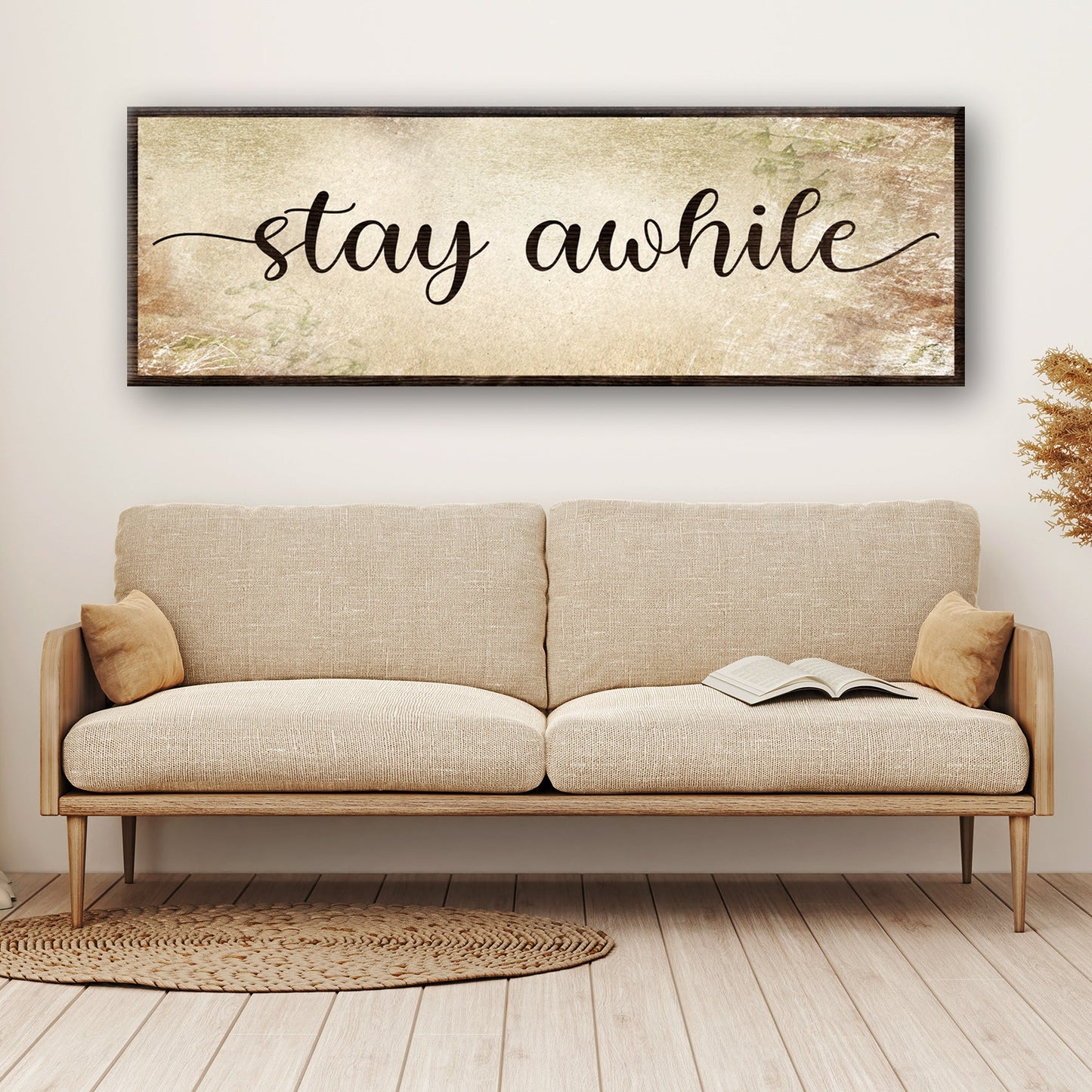 Stay Awhile Canvas Wall Art Sign