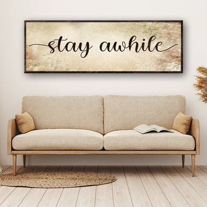Stay Awhile Canvas Wall Art Sign