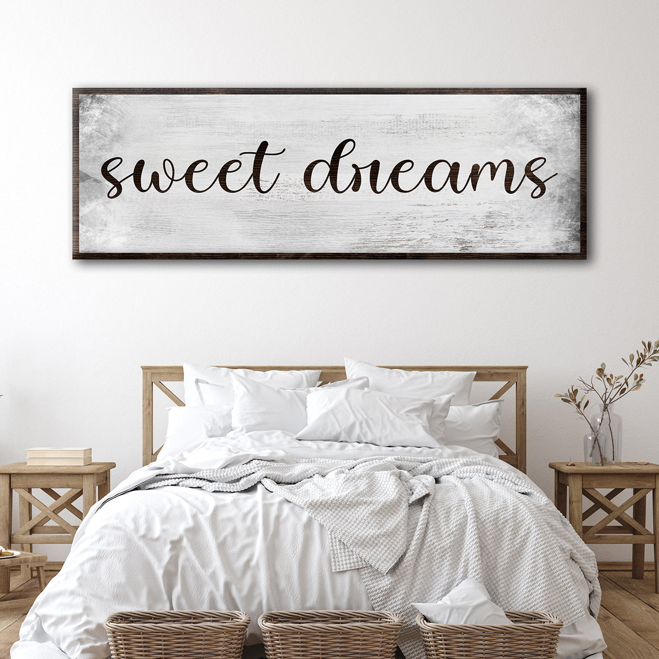 Sweet Dreams bedroom grunge canvas wall art sign