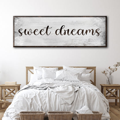 Sweet Dreams bedroom grunge canvas wall art sign