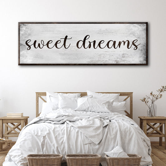 Sweet Dreams bedroom grunge canvas wall art sign