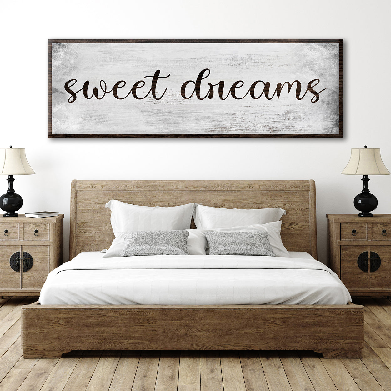 Sweet Dreams Bedroom Grunge Canvas Wall Art