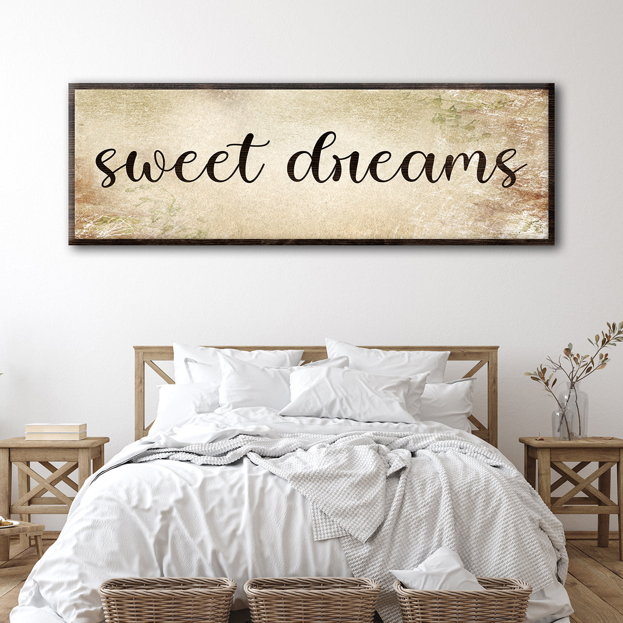 Sweet Dreams Bedroom Grunge Canvas Wall Art