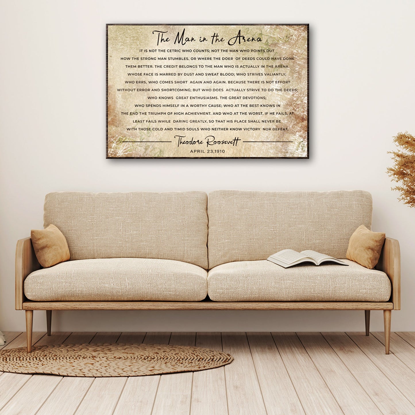 The Man In The Arena Canvas Wall Art