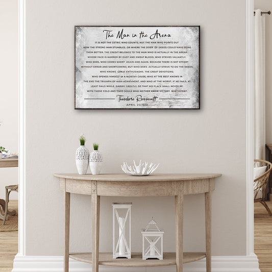 The Man In The Arena Canvas Wall Art