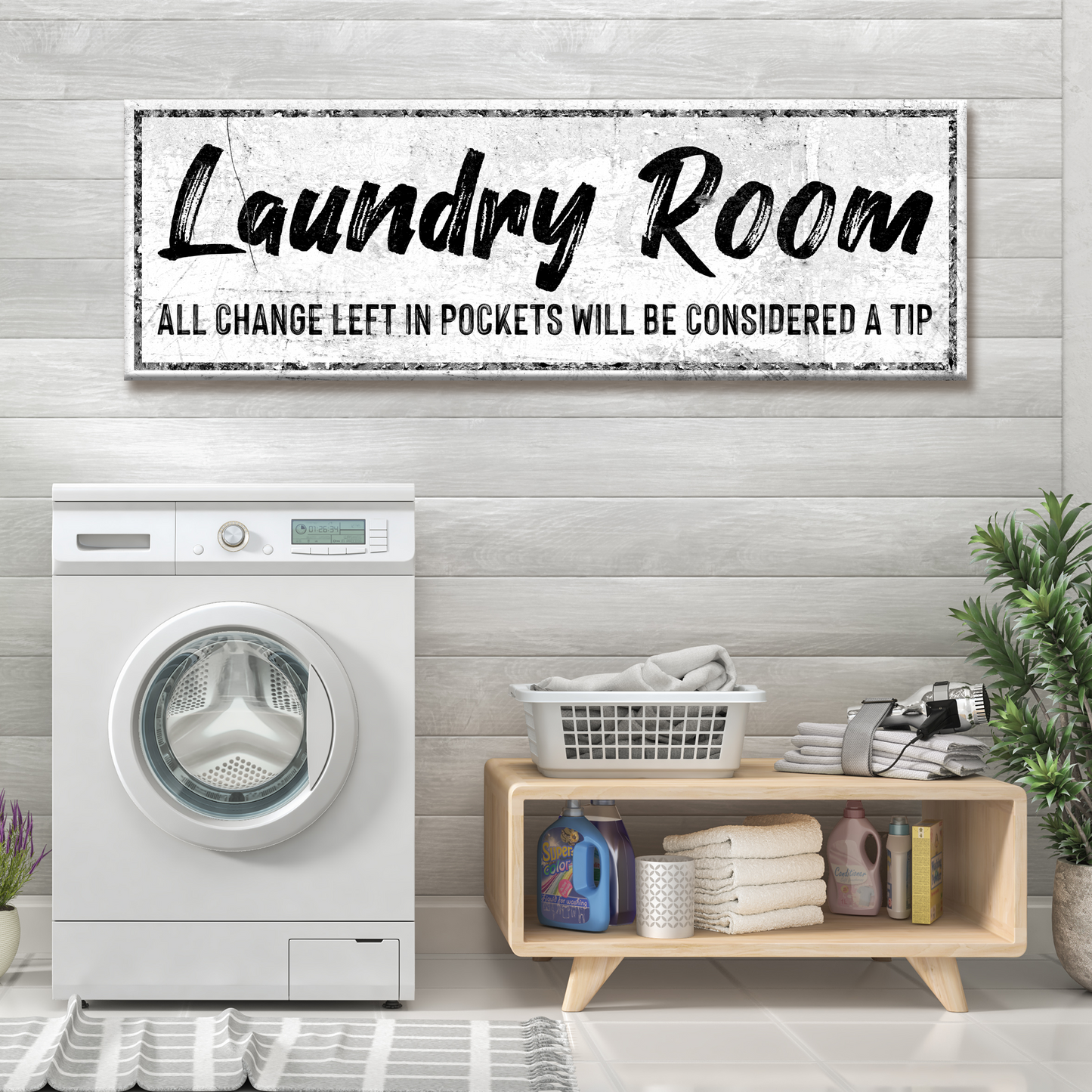 Laundry Room Personalized Canvas Sign II