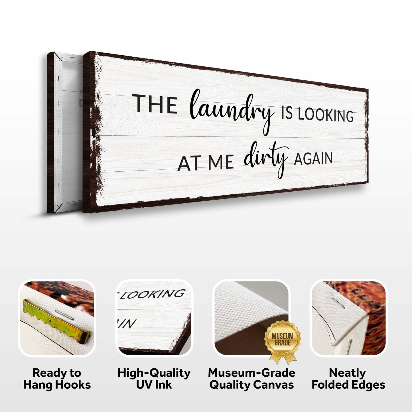 Dirty Laundry Room Canvas Sign III
