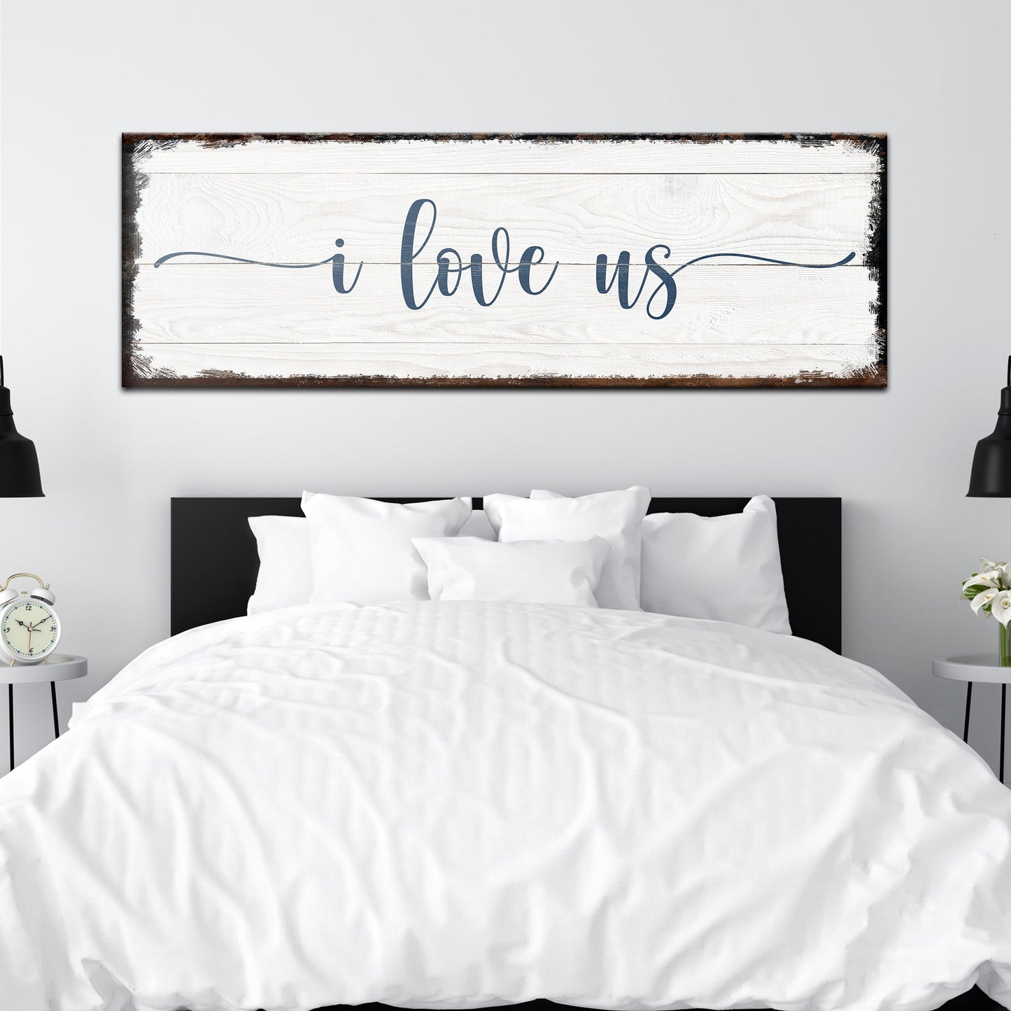 I Love Us couple canvas sign, personalized romantic wall art, ready to hang