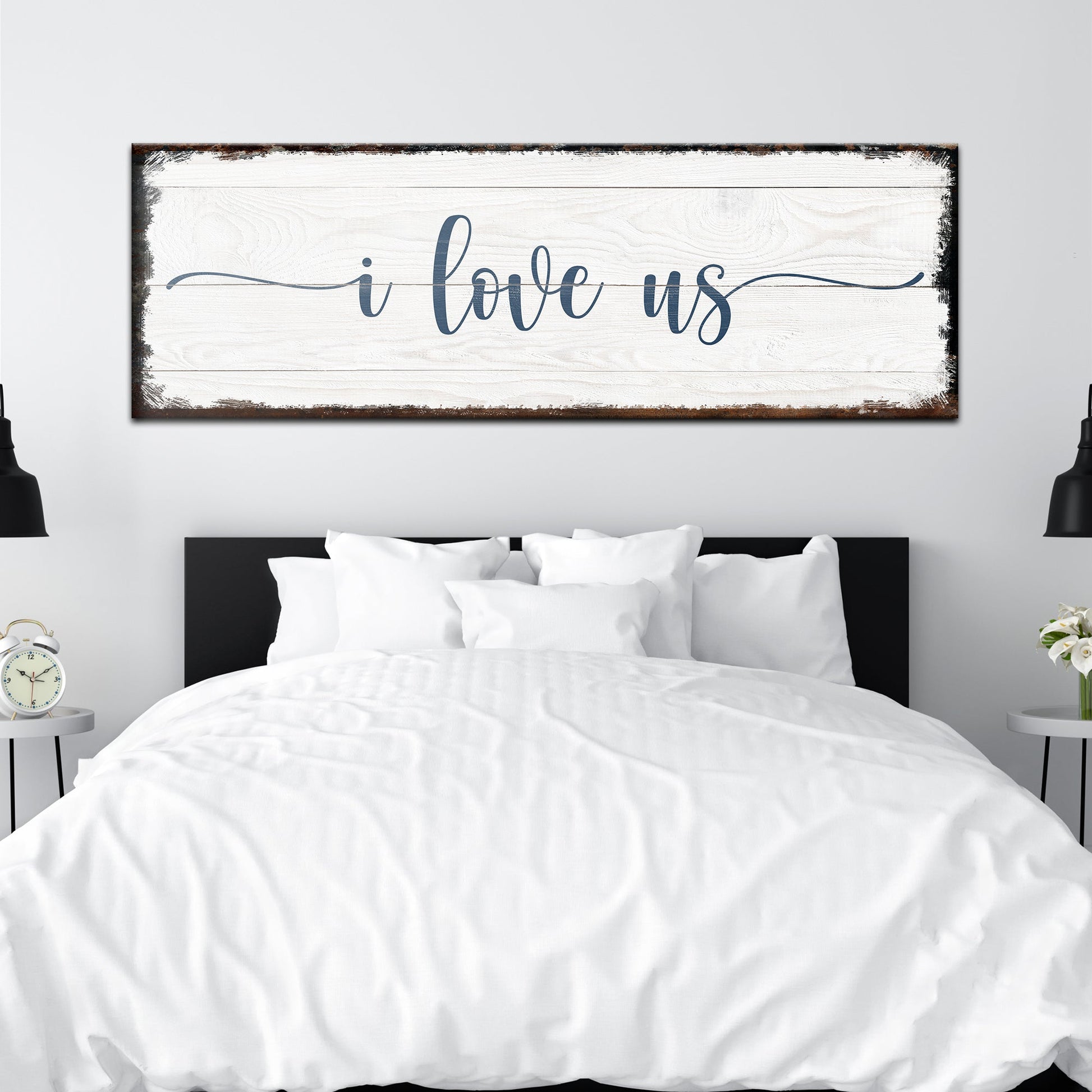 I Love Us couple canvas sign, personalized romantic wall art, ready to hang