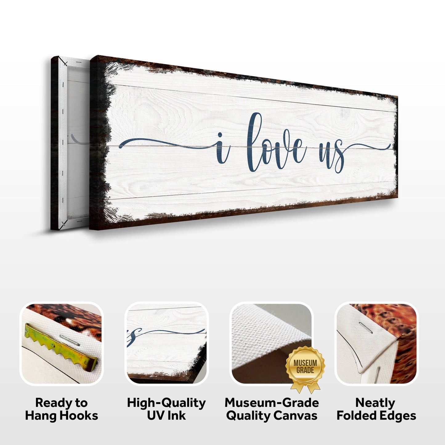 I Love Us Couple Canvas Sign