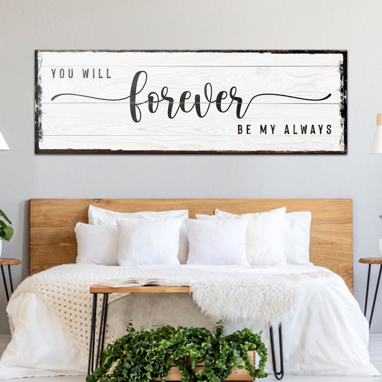 You Will Forever Be My Always couple canvas sign, personalized romantic wall art, ready to hang