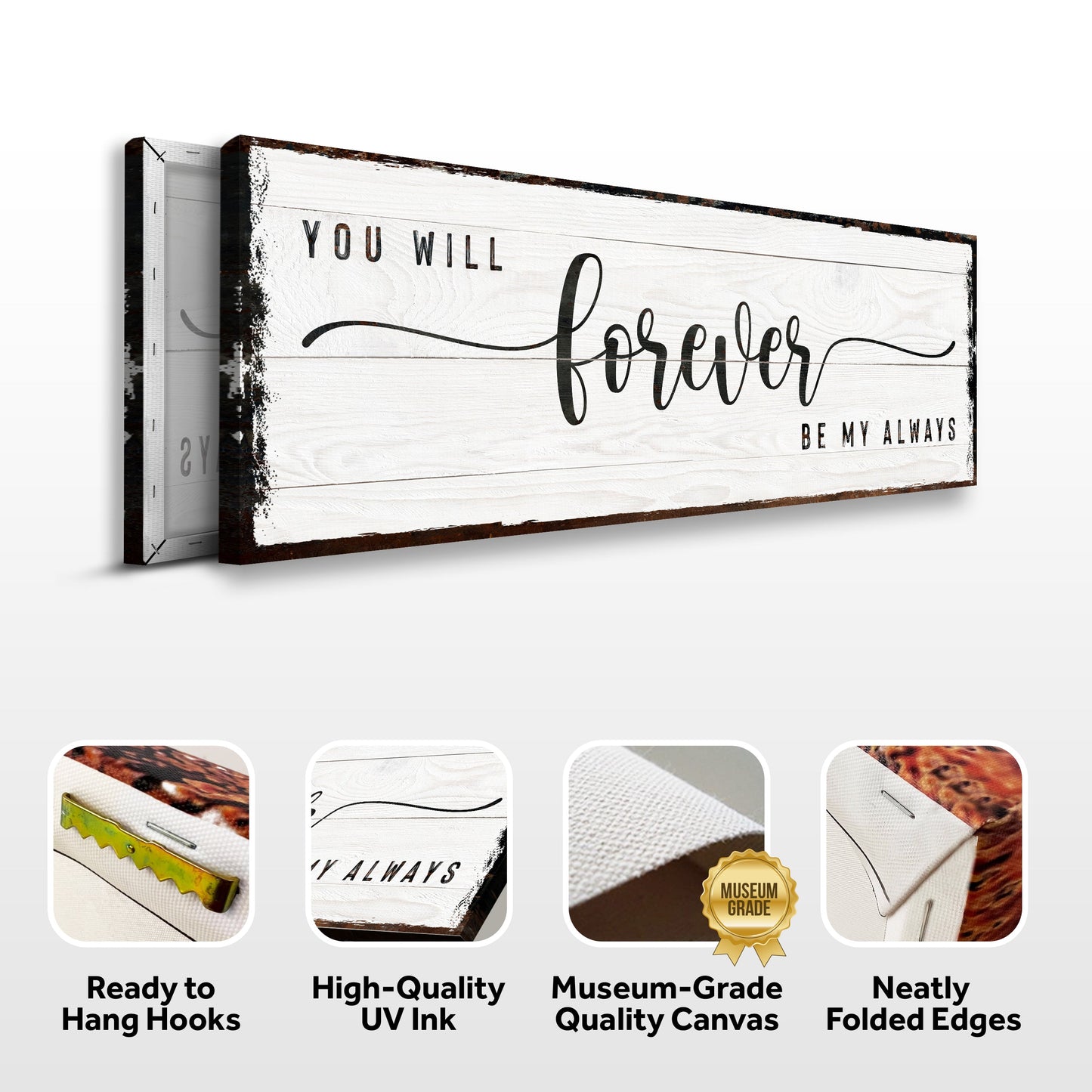 You Will Forever Be My Always Couple Canvas Sign
