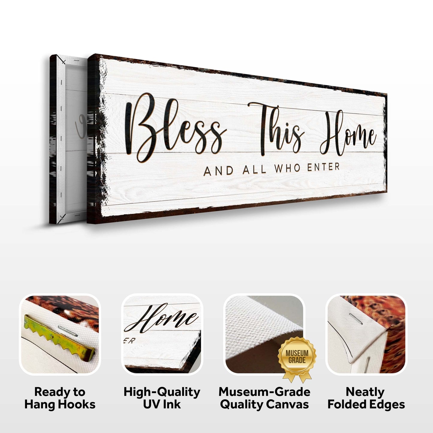 Bless This Home Faith Canvas Sign