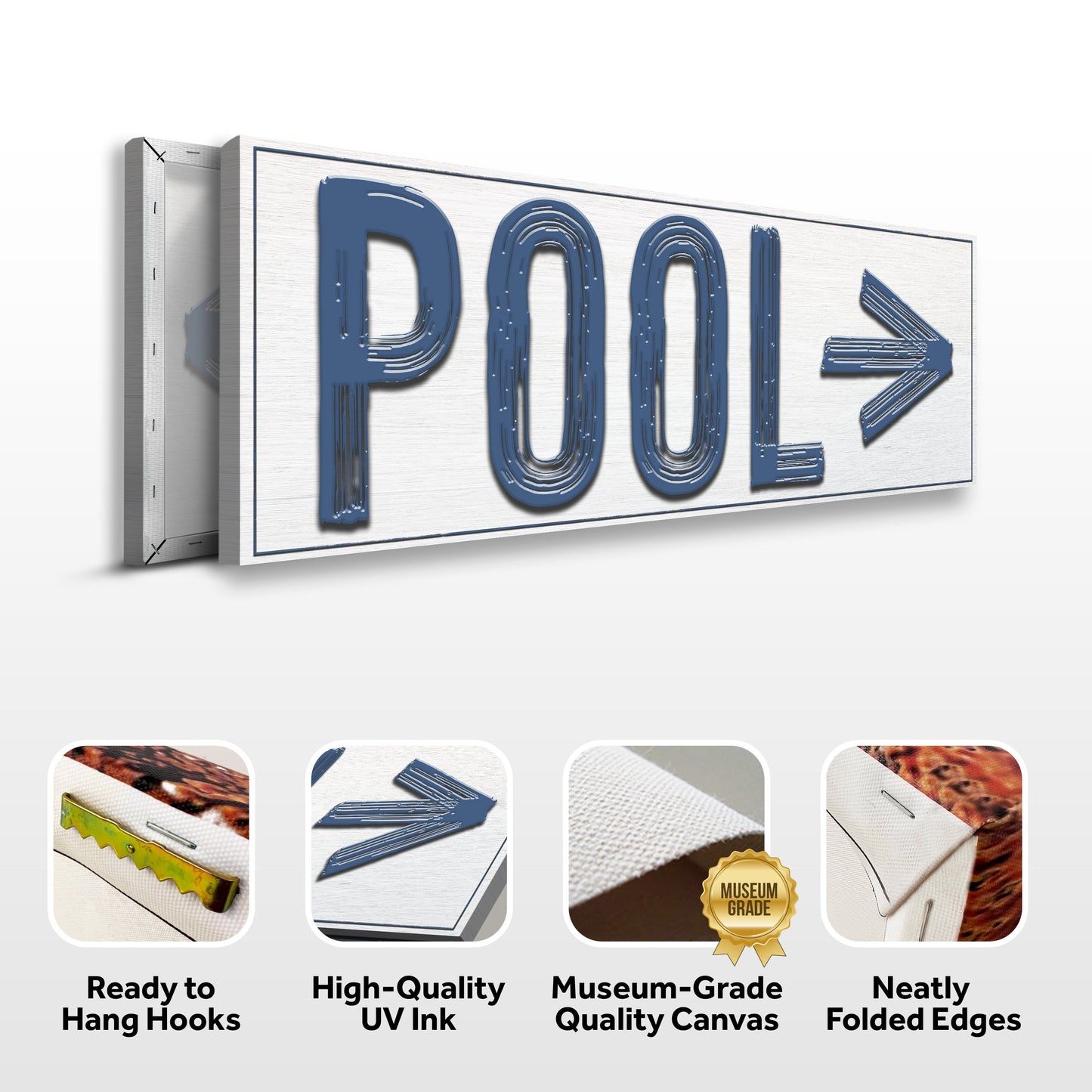 Pool Arrow Personalized Canvas Sign