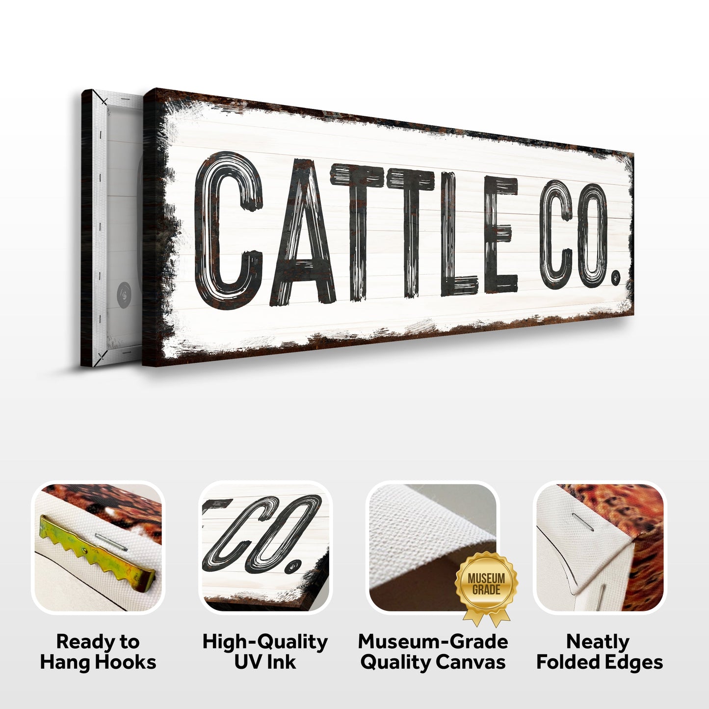 Family Cattle Co Farmhouse Canvas Sign