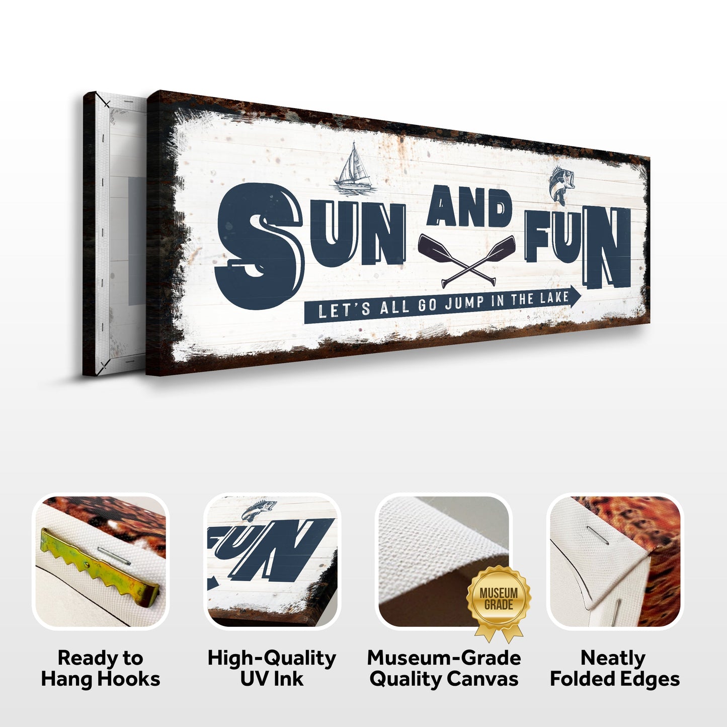 Sun And Fun Poolside Canvas Sign