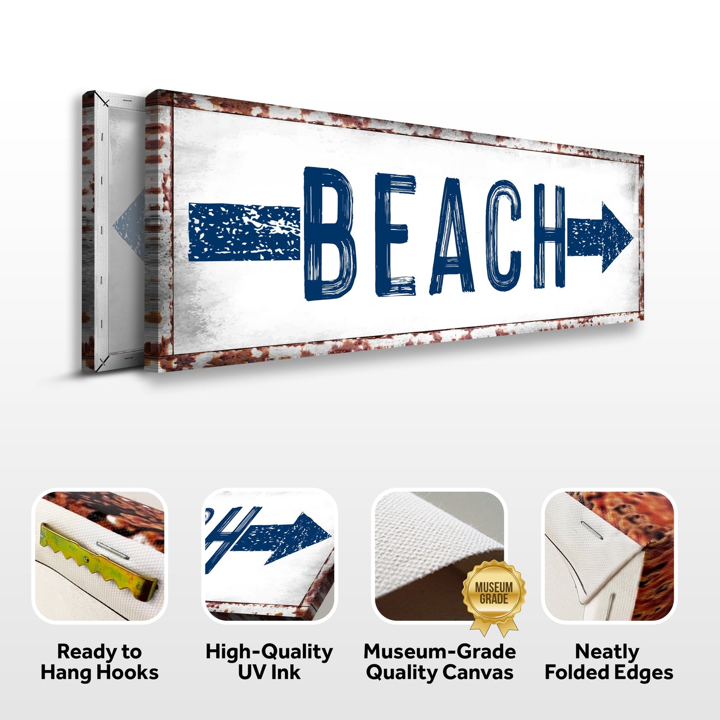 Beach Arrow Personalized Canvas Sign