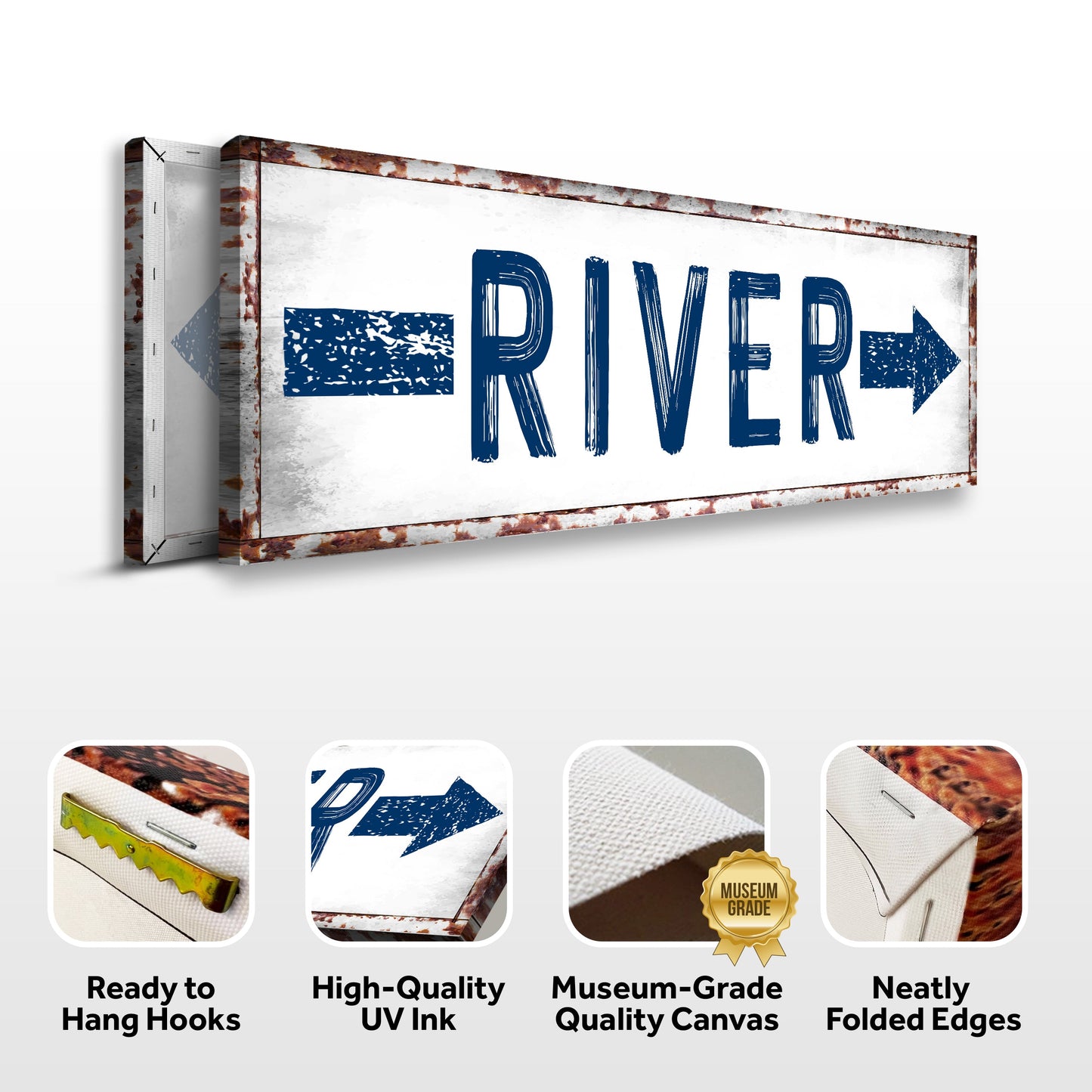 River Arrow Personalized Canvas Sign