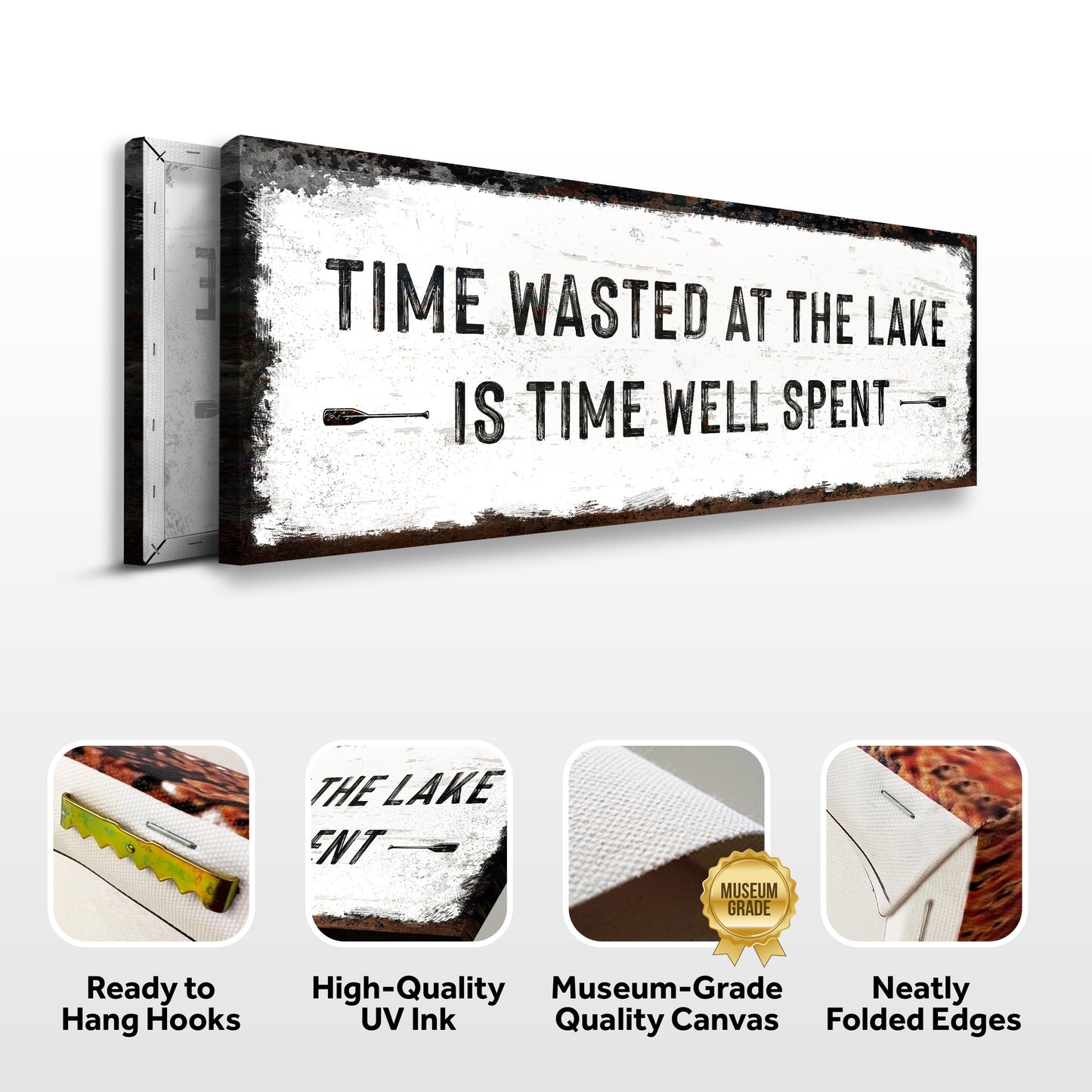 Time At The Lake Personalized Canvas Sign