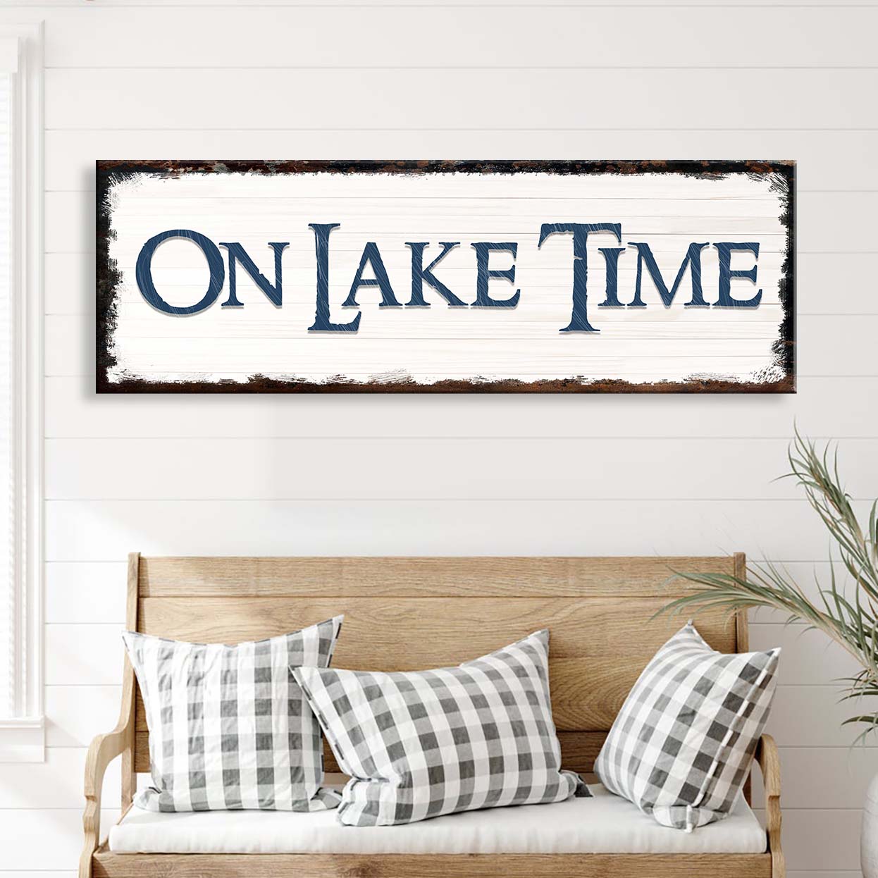 On Lake Time Canvas Sign - Lake House Wall Art