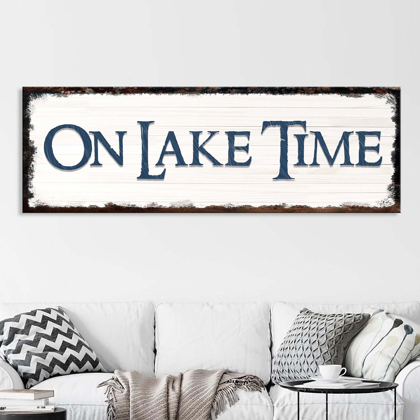 On Lake Time Canvas Sign - Lake House Wall Art