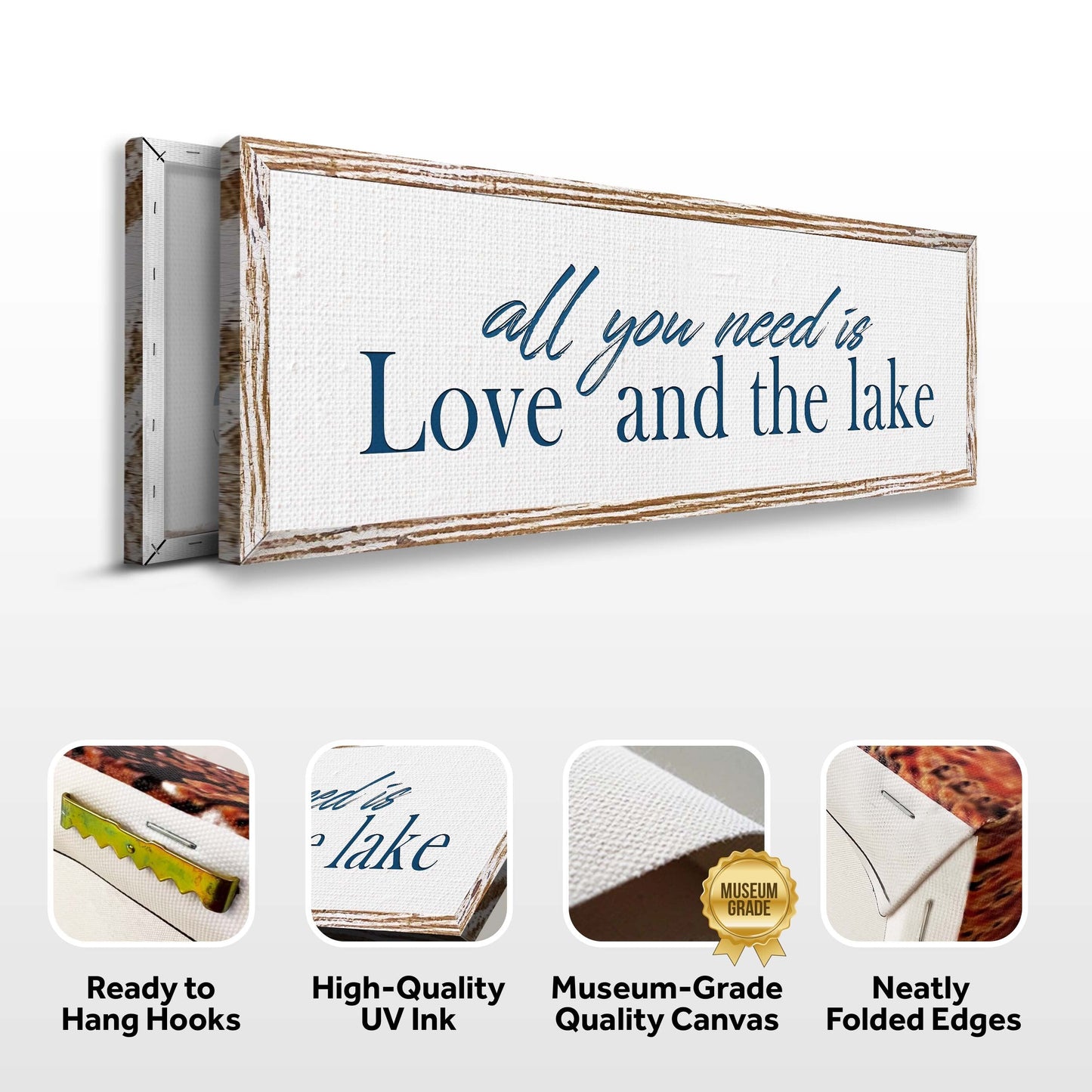 Love And The Lake Personalized Canvas Sign