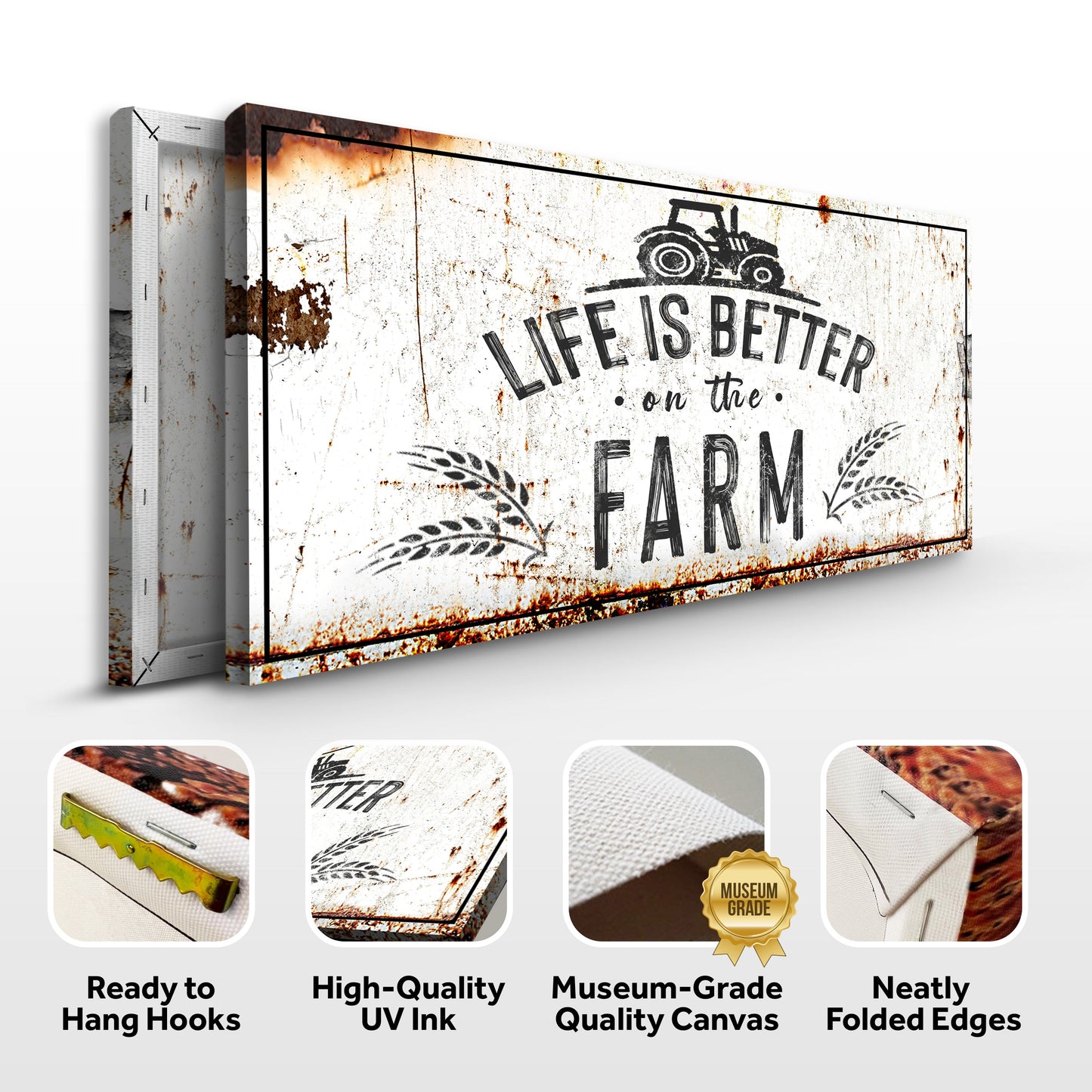 Life Is Better On The Farm Canvas Sign II