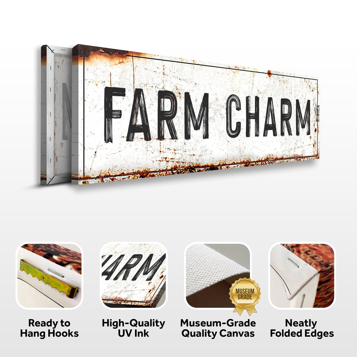 Farm Charm Personalized Canvas Sign