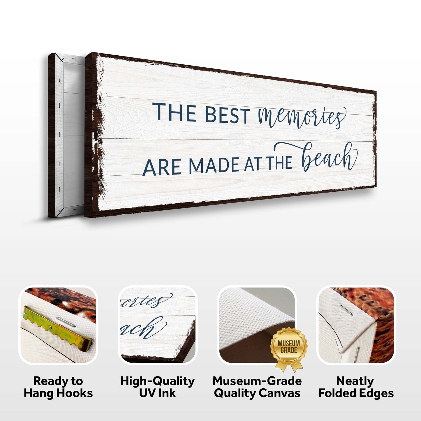 Best Memories At The Beach Canvas Sign