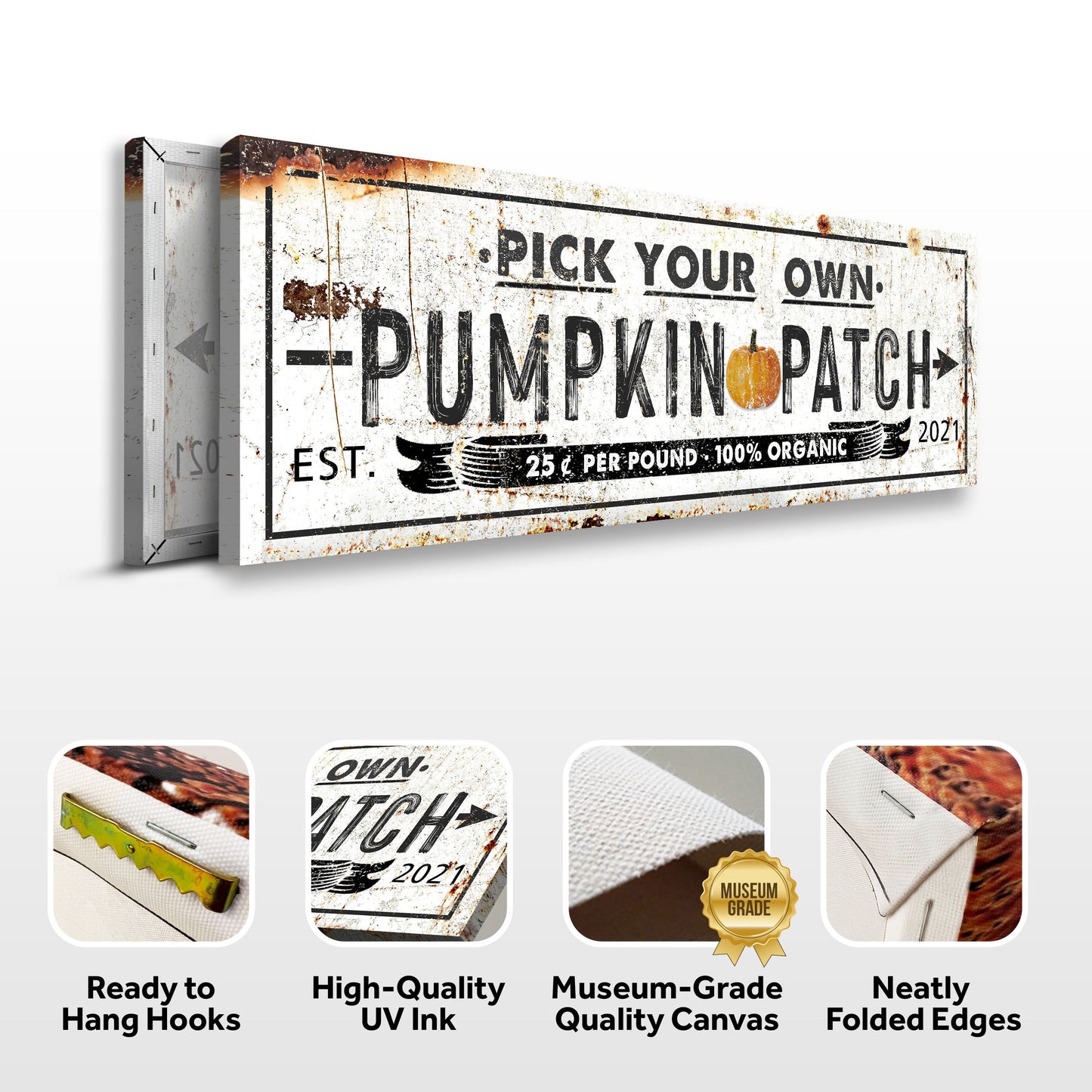 Pick Your Own Pumpkin Patch Canvas Sign