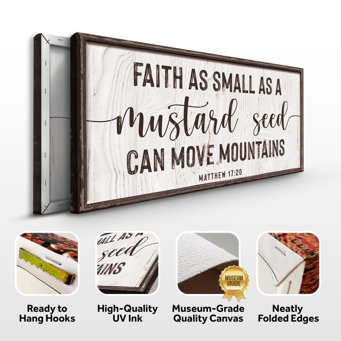 Matthew 17:20 Faith Can Move Mountains Canvas Wall Art