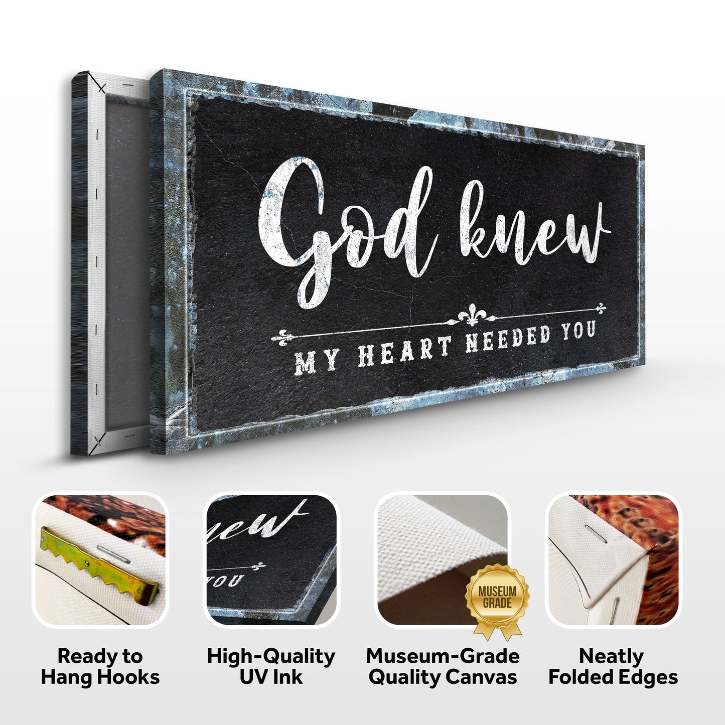 God Knew Canvas Wall Art - Inspirational Faith Sign