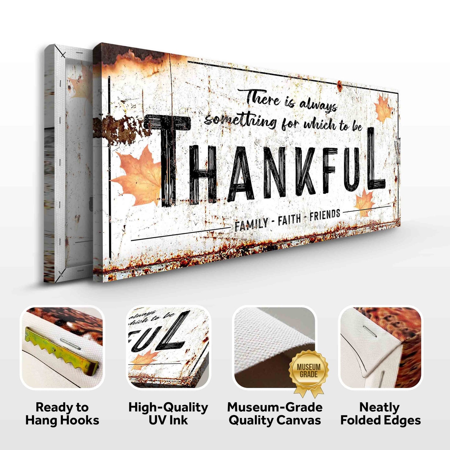 Always Thankful Thanksgiving Canvas Sign