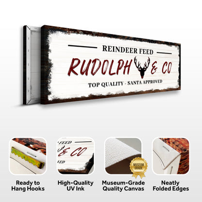 Rudolph And Co Christmas Canvas Sign