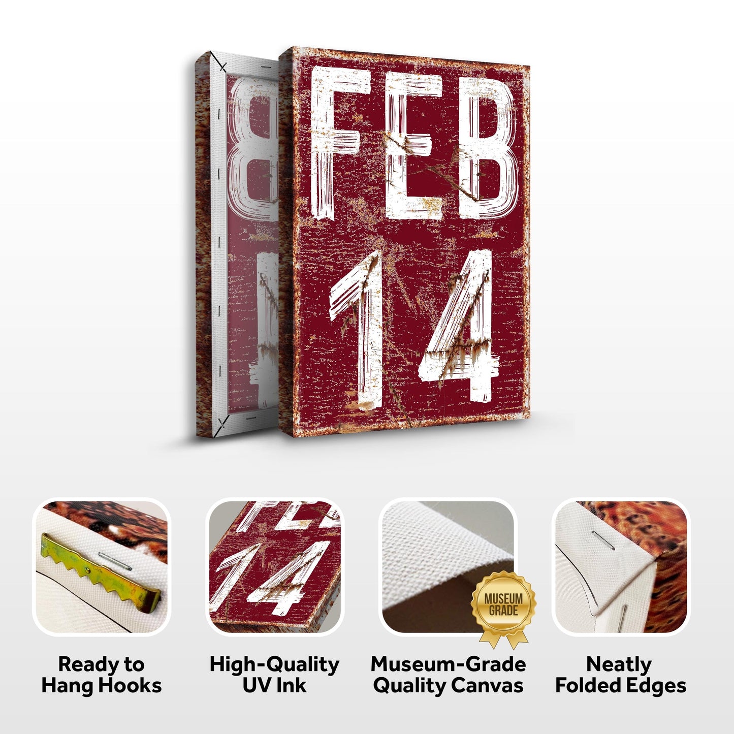 February 14th Valentine Couple Canvas Sign