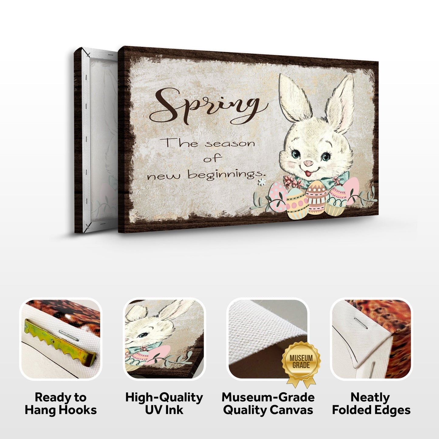 Easter Bunny Spring Canvas Sign