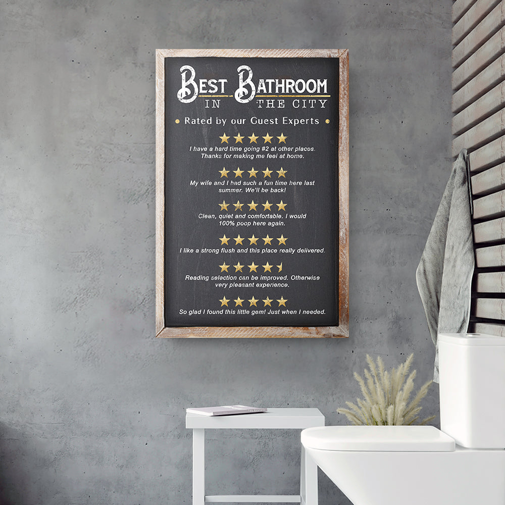 Best Bathroom In The City Canvas Sign II