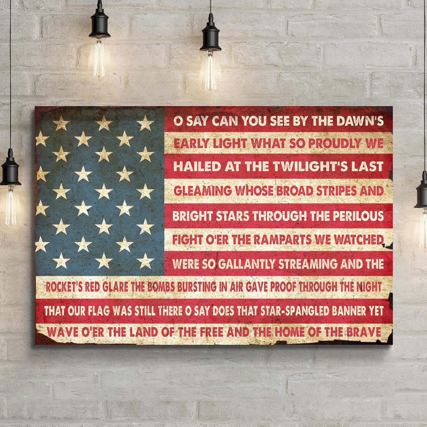 American Anthem Patriotic Canvas Sign