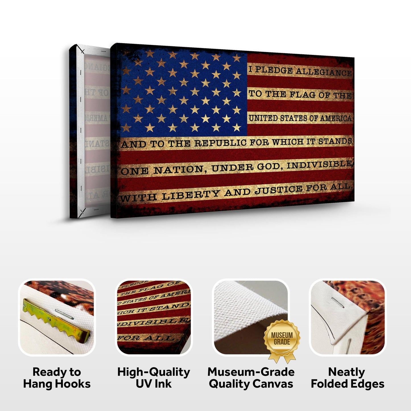 I Pledge Allegiance To The Flag Canvas Sign