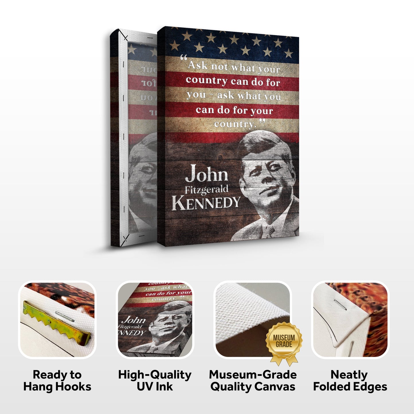John F Kennedy Inaugural Address Canvas Sign