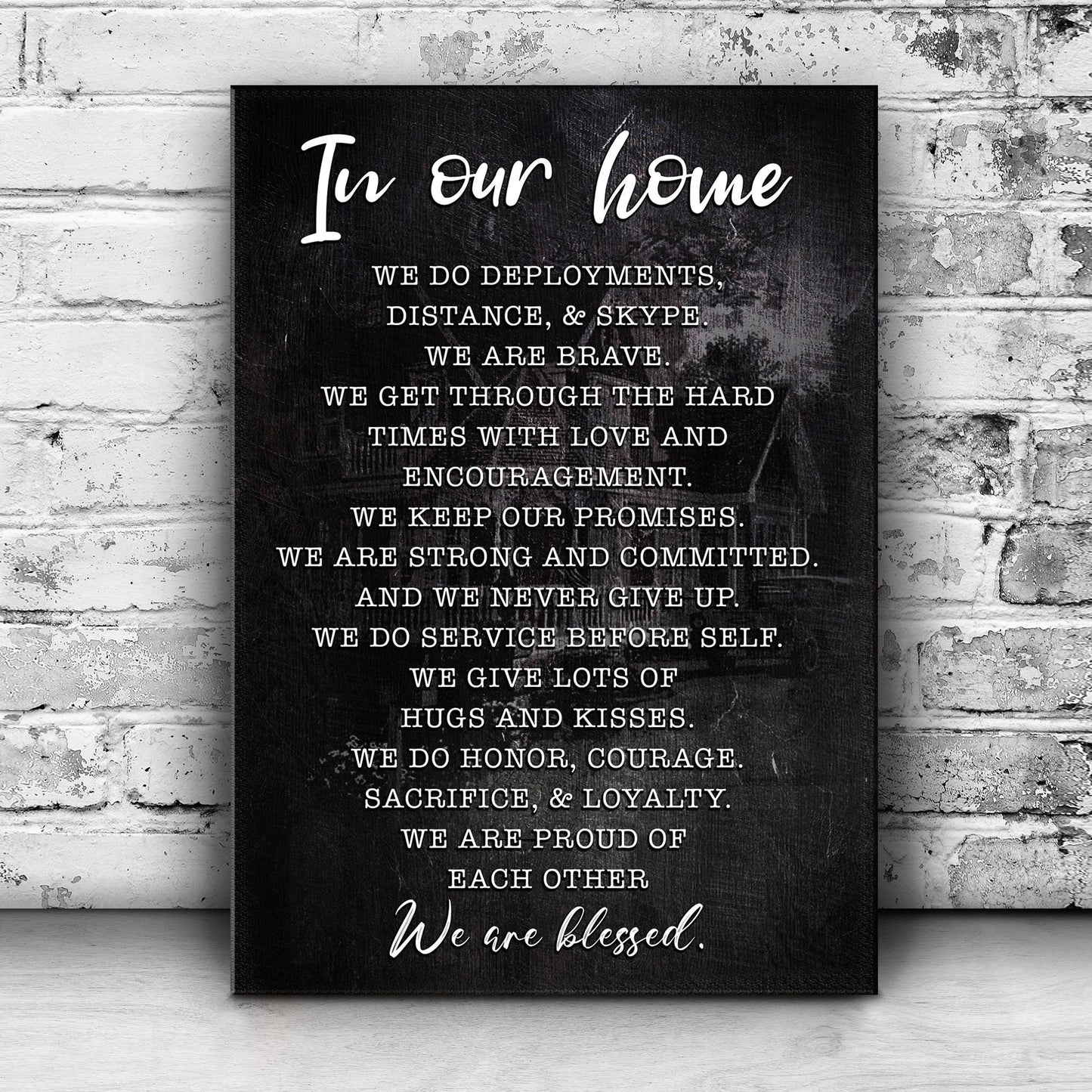 In Our Home We Are Blessed Faith Canvas Sign II