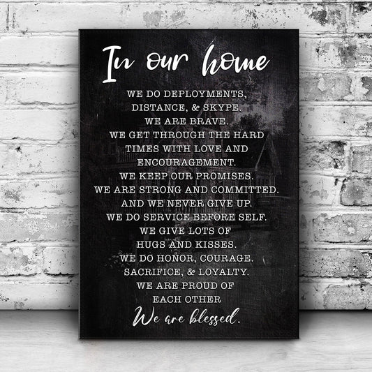 In Our Home We Are Blessed Faith Canvas Sign II